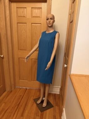 AKRIS PUNTO size 12 teal blue sleeveless dress